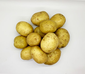 Fresh potatoes isolated on white background