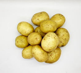 Fresh potatoes isolated on white background