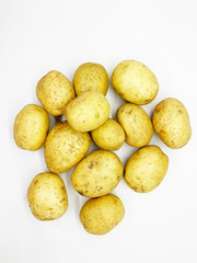 Fresh potatoes isolated on white background