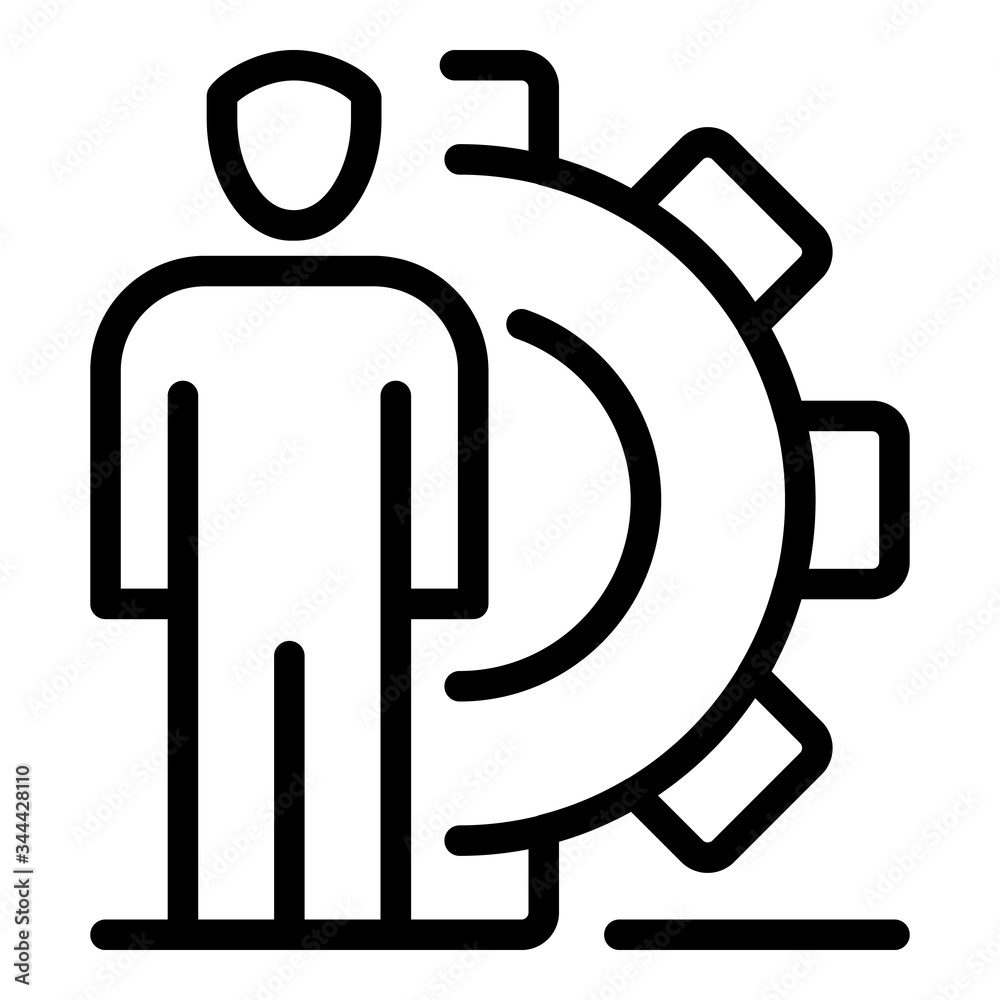 Poster software gear manager icon. outline software gear manager vector icon for web design isolated on whi