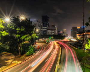Light trail of traffic at night 
