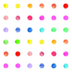 Rainbow dot circle seamless pattern. Abstract colorful background design