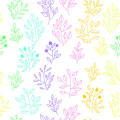 Fototapeta na wymiar Texture with flowers and plants. Floral ornament. Original flowers pattern.