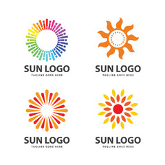 Creative Sun Light Logo Template Vector. Shine ornament circle flower abstract design decoration business icon company art symbol concept. Bright corporate identity.