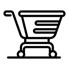 Shopping cart icon. Outline shopping cart vector icon for web design isolated on white background