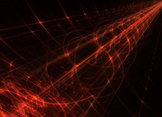 Dynamic curves ands blur pattern. Fractal graphics. Science and technology concept.