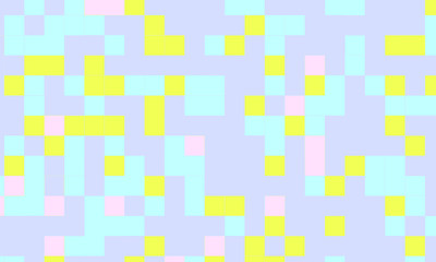Abstract square pixel mosaic colorful background geometric seamless pattern in pastel colors. 8 bit