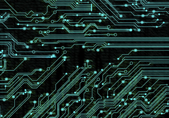 Electronics and technology. Circuit board pattern illustration