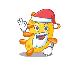 Vibrio Santa cartoon character with cute ok finger