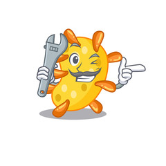 A picture of vibrio mechanic mascot design concept