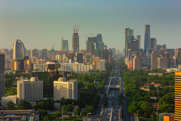 Fototapeta na wymiar Beautiful Downtown Beijing at dawn