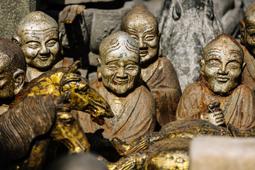 Statues of the gods of Asia, close-up