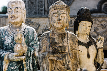 Statues of the gods of Asia, close-up
