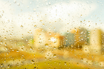 Rain droplets on a window