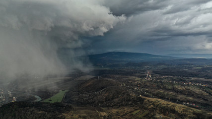 storm clouds over the mountains