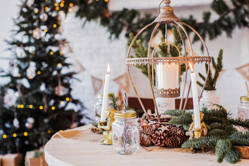 decorated table with candles