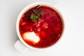traditional soup with beetroot