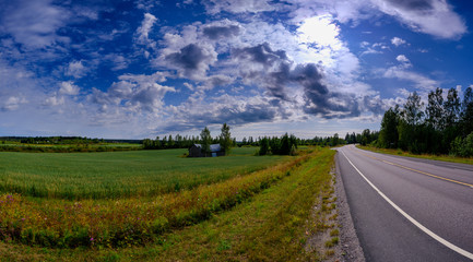 Fototapeta na wymiar country road in the countryside