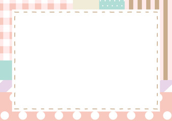 ステッチフレーム　パッチワーク背景