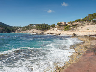 Beautiful panorama view of island scenery at seaside