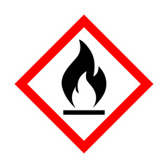 Vector flat style illustration of highly flammable symbol icon isolated on white background