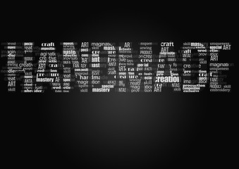 word cloud Hand made in black