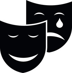 Black Flat Silhouette of Theater Symbol