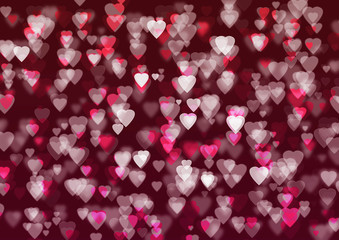burgundy background with lots of little hearts