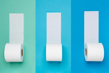 Flay lay of toilet paper rolls