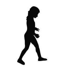 Obraz na płótnie Canvas a girl walking body silhouette vector