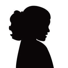a girl head silhouette vector
