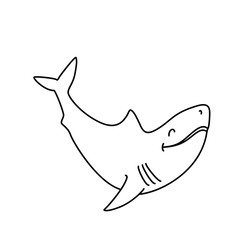 Coloring book: Cute smiling shark