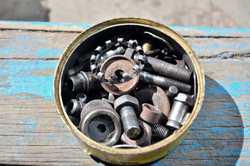 set of various spare parts for auto and motocycle