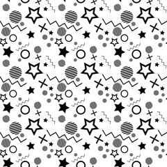 Trendy Geometric Design Seamless Pattern - Fun geometric repeating pattern design