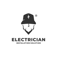 Obraz na płótnie Canvas electrician logo concept. modern design. can use for installation service logo, technology, electric and etc. vector of creative logo ideas