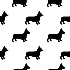 Cartoon corgi dog seamless pattern background. Abstract corgi dog pattern for card, wallpaper, album, scrapbook, holiday wrapping paper, textile fabric, garment, t-shirt design etc.