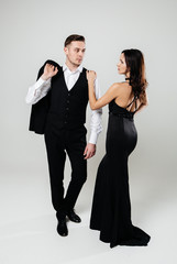 Beautiful stylish couple in black