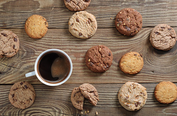 Fototapeta na wymiar Coffee and cookies