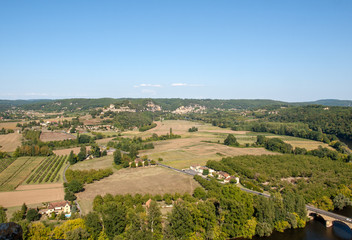 Fototapeta na wymiar View of the valley of the Dordogne River from Castelnaud Castle, Aquitaine, France