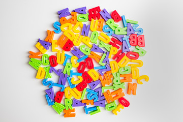 colorful paper alphabet letters