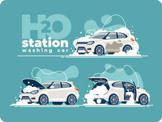 Very thorough washing of the car with foam at the washing station. Cleaning the vehicle cabin, washing the engine and car body. Transport is clean on all sides.