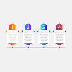 Timeline infographics flat design and colorful steps collection vector. Can be used for workflow layout, diagram, annual report, web design. Business concept with 4 options, steps or processes.