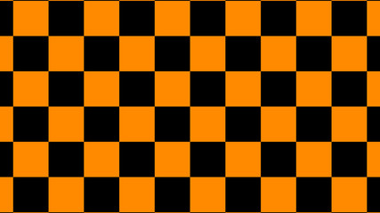 Orange & black color checker board abstract background,chess board
