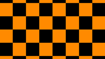 Orange & black color checker board abstract background,chess board