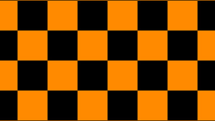 Orange & black color checker board abstract background,chess board