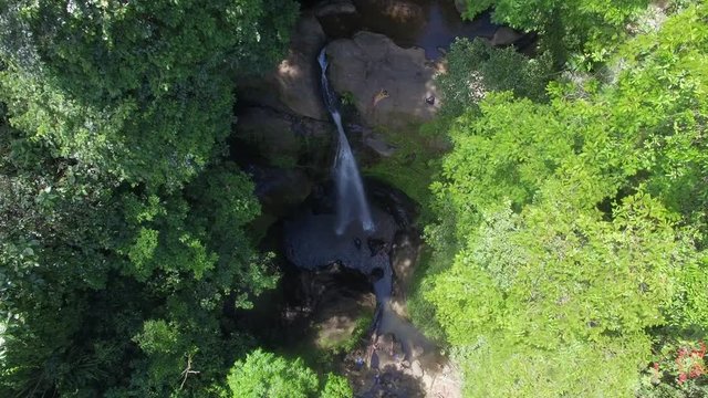 Jungle Waterfall at Gandoca Manzanillo National Wildlife Refuge. Bribri Costa Rica Drone Video