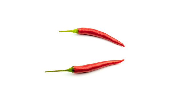 Red chili pepper on a white background