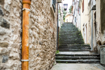 narrow street in the old town of pula croatia