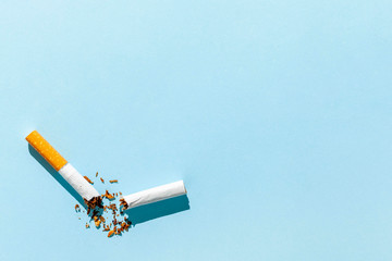 Copy-space broken cigarette. Stop smoking.
