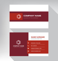 Modern. vector business card template. design red and white color